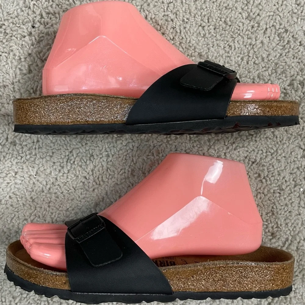 Birkenstock Black Slip-On Cork Footbed Sandals